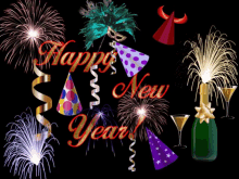 Happy New Year Party Hats GIF - Happy New Year Party Hats Wine GIFs