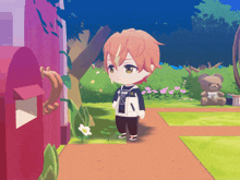 a cartoon character is standing in front of a mailbox