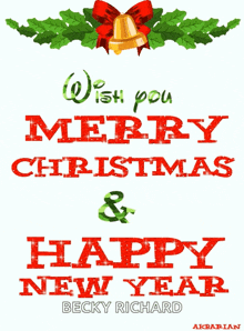 a christmas card wishing merry christmas and happy new year to becky richard