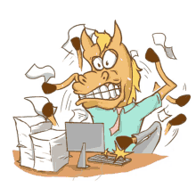horse work work work stressed papers deadlines