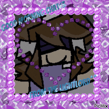 a picture with purple beads and the words good morning chats from the lightlords