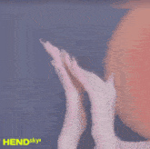 a painting of a person 's hands with the words hendsky written on the bottom