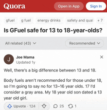 a question about gfuel is being answered by joe mama