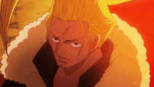 a close up of a cartoon character with a furry collar