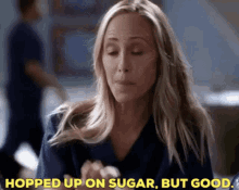 Greys Anatomy Teddy Altman GIF - Greys Anatomy Teddy Altman Hopped Up On Sugar But Good GIFs