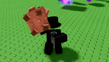 a man in a top hat is carrying a block that says " i 'm a pig "