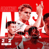 a poster for the arsenal soccer team showing players clapping