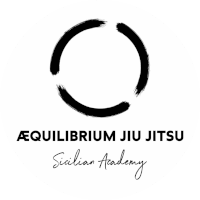 a black and white logo for equilibrium jiu jitsu
