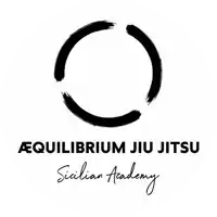 a black and white logo for equilibrium jiu jitsu