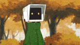 a cartoon character with a white box on his head with the number 07 on it