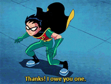 Teen Titans Robin GIF - Teen Titans Robin Thanks I Owe You One GIFs