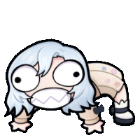 a cartoon drawing of a girl with a surprised expression on her face