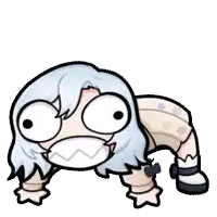 a cartoon drawing of a girl with a surprised expression on her face