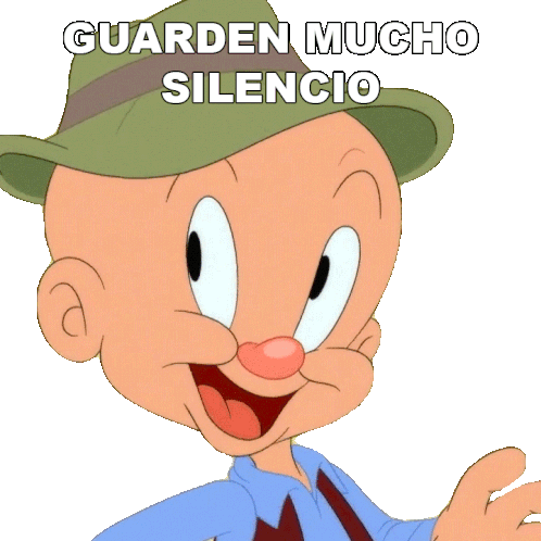 Guarden Mucho Silencio Elmer Fudd Sticker - Guarden Mucho Silencio Elmer Fudd Looney Tunes Stickers