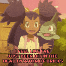 a cartoon of a girl and a turtle with the caption i feel like i 've just been hit in the