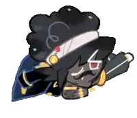 a cartoon character with a mustache and a hat is laying down .