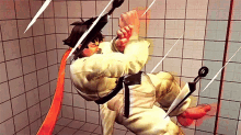 makoto street fighter kunai ouch defend