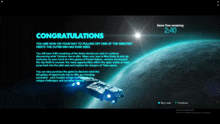 a congratulations message is displayed on the screen