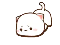 a cartoon of a white cat laying on its back