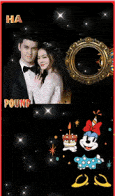 a happy birthday card with a picture of a man and a woman