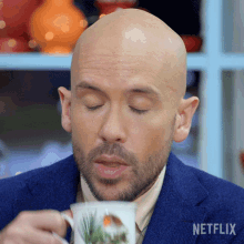 Drinking The Great British Baking Show Holidays GIF - Drinking The Great British Baking Show Holidays Sipping GIFs