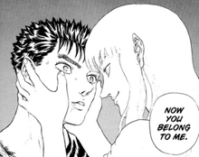 a black and white drawing of two men with the words now you belong to me on the bottom