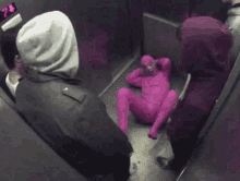 Dancing Pink Guy Funny GIF - Dancing Pink Guy Funny Elevator GIFs