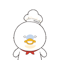 a cartoon duck with a chef 's hat that says duckdam