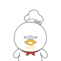 a cartoon duck with a chef 's hat that says duckdam