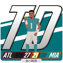 a miami dolphins football player with the number 1 on his jersey