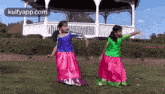 Two Girl Kids Dancing In Synch.Gif GIF