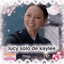 a picture of lucy solo de kaylee with hearts and butterflies