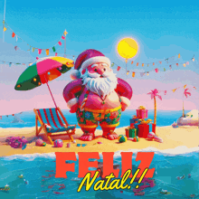 Noel Papai Noel GIF - Noel Papai Noel Beach GIFs