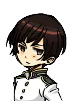 a drawing of a boy with short hair and a white shirt