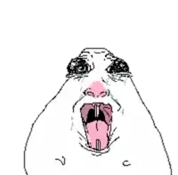 a drawing of a person 's face with their mouth open and tongue sticking out .