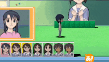 a girl in a pink shirt is standing next to a girl in a blue shirt with the number 2 on it