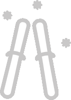 a drawing of a pair of skis with snowflakes around them