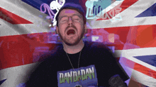a man wearing a shirt that says dandadan