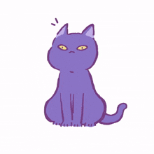 cat kitty purple cute shocked