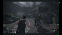 a man is holding another man in his arms in a video game