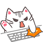 Angry Typing Miss Neko2 Sticker - Angry Typing Miss Neko2 Cat Stickers