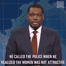 He Called The Police When He Realized The Woman Was Not Attractive Michael Che GIF - He Called The Police When He Realized The Woman Was Not Attractive Michael Che Saturday Night Live GIFs