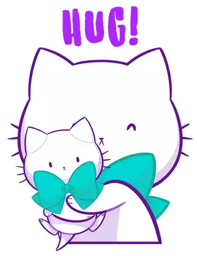 Love Cat Sticker - Love Cat Kawaii Stickers