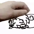 a close up of a person 's hand with a drawing of a hand on it .