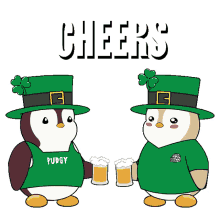 cheers beer pudgy penguins penguin st patrick day