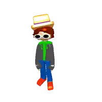 a cartoon character wearing a hat and goggles