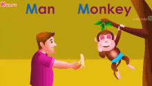 m for man man monkey animals gif