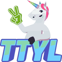 ttyl unicorn life joypixels talk to you later unicorn
