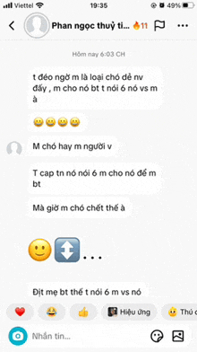 a screenshot of a text conversation between phan ngọc thuỷ ti
