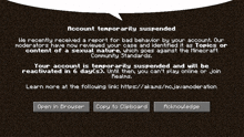 Minecraft Minecraft Ban GIF
